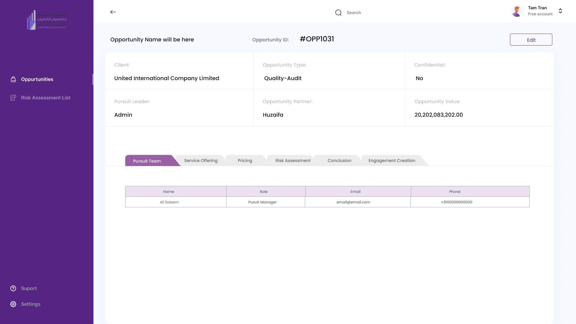 Risk Assessment Management System
